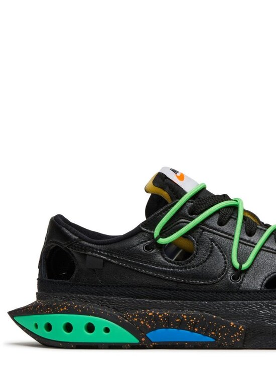 Nike Off-White x Blazer Low \'77 \'Black\' SIZE US 14 M New “Black / Electro Green” main image 4